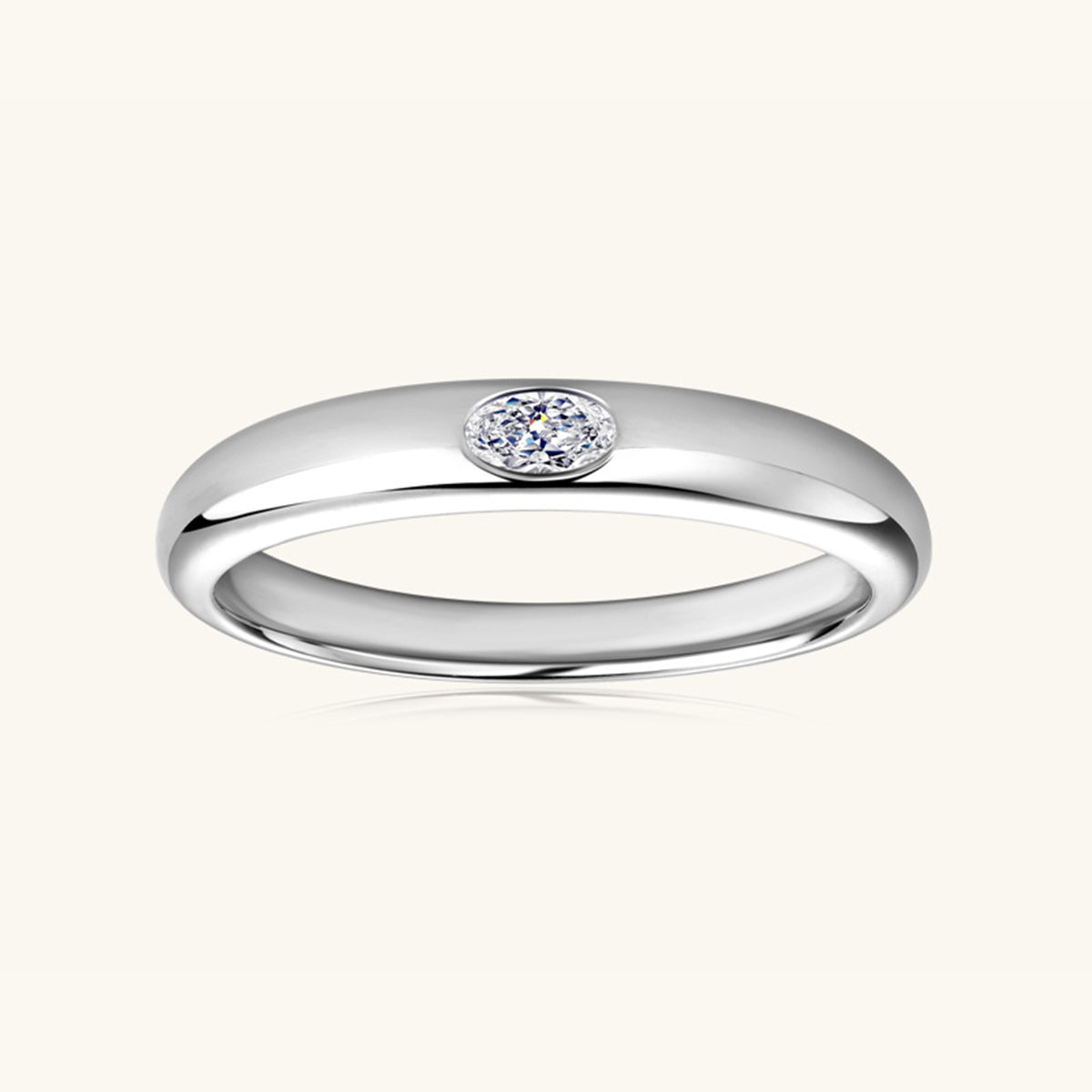 STERLING SILVER INLAID MOISSANITE RING