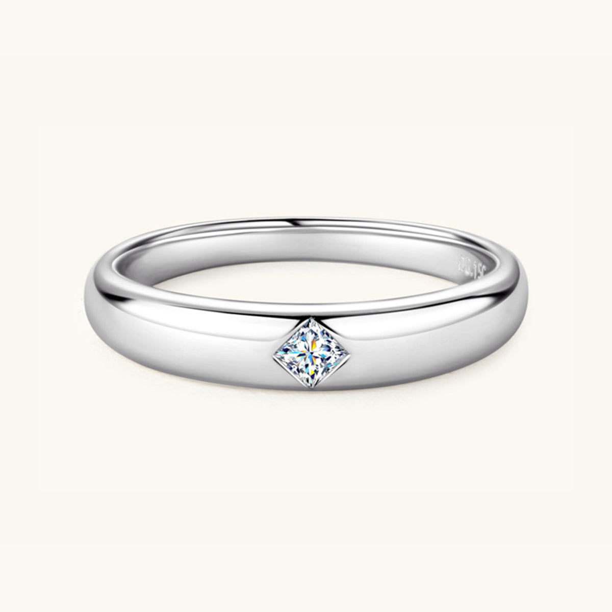 STERLING SILVER INLAID MOISSANITE RING